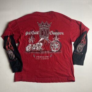 VTG West Coast CFL Choppers Motorcycle sleeve Long Sleeve Flames (Read)
